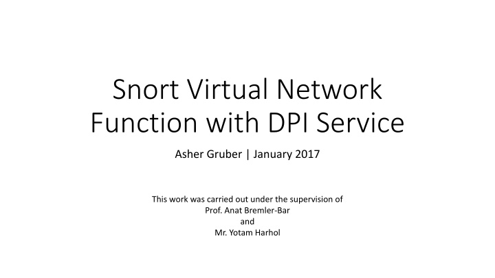 snort virtual network function with dpi service