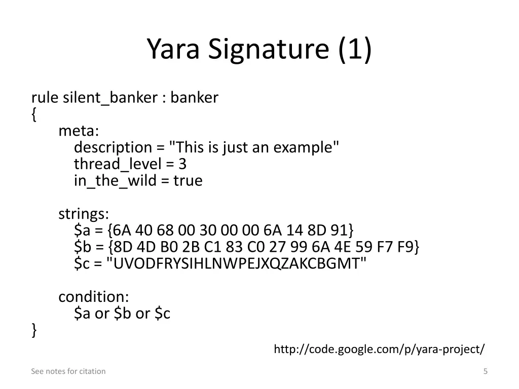 yara signature 1