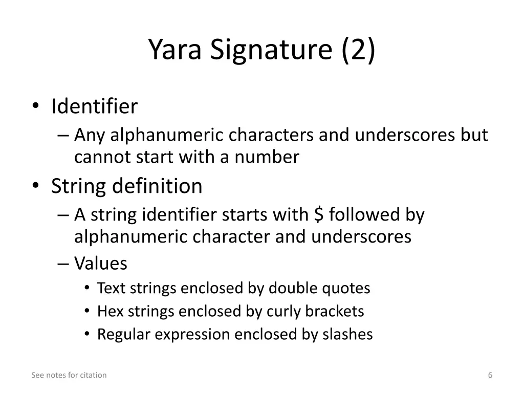 yara signature 2