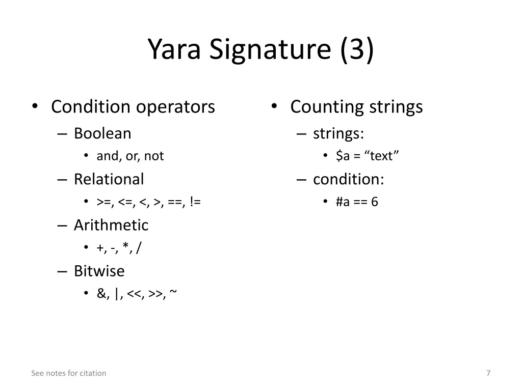 yara signature 3