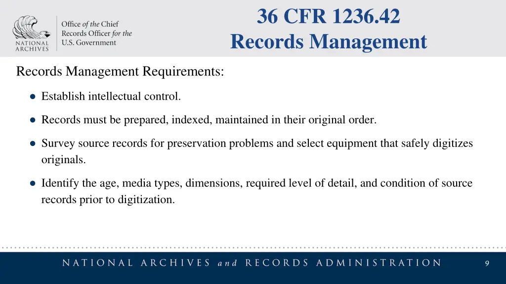 36 cfr 1236 42 records management