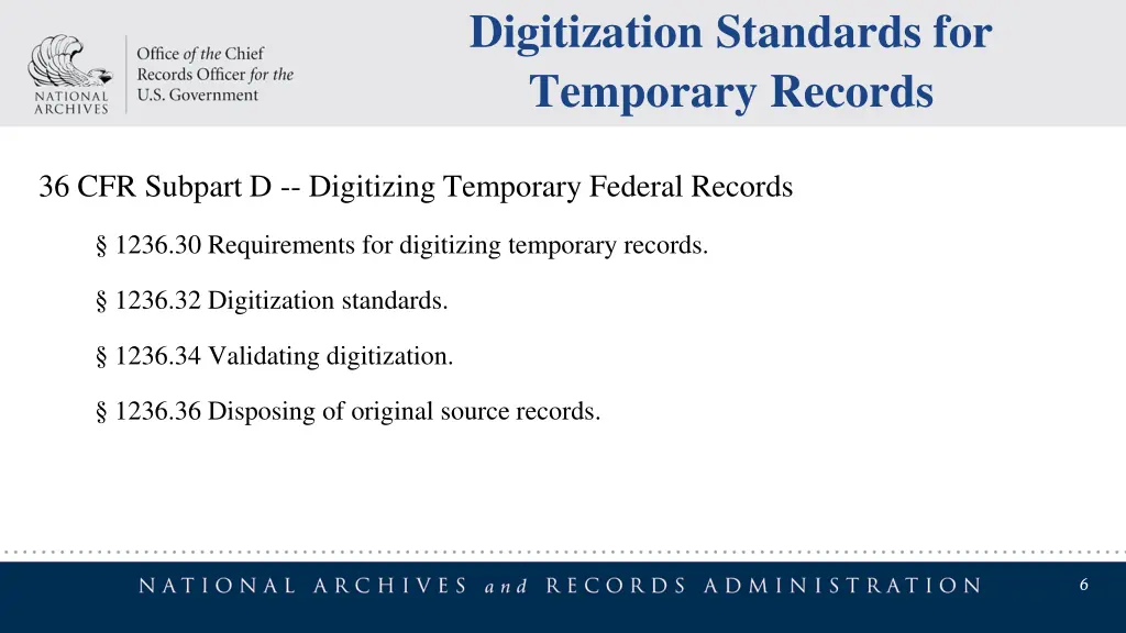 digitization standards for temporary records