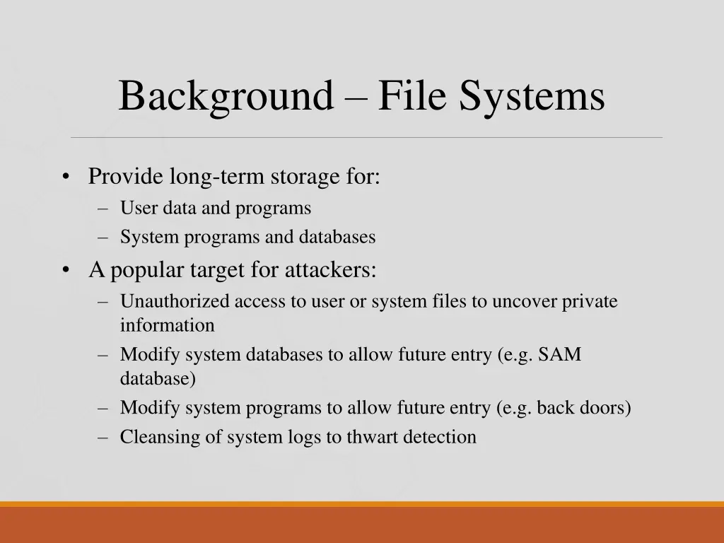 background file systems