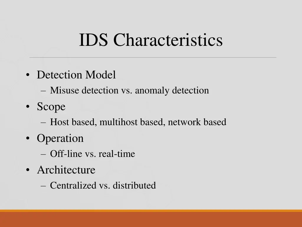 ids characteristics