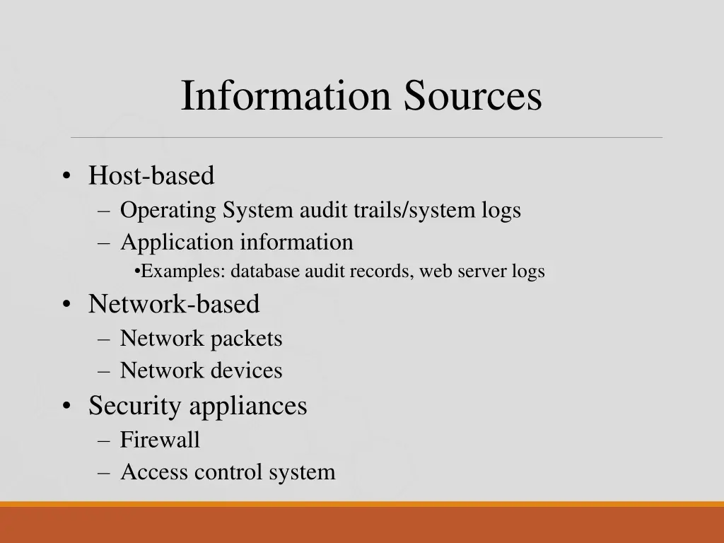 information sources