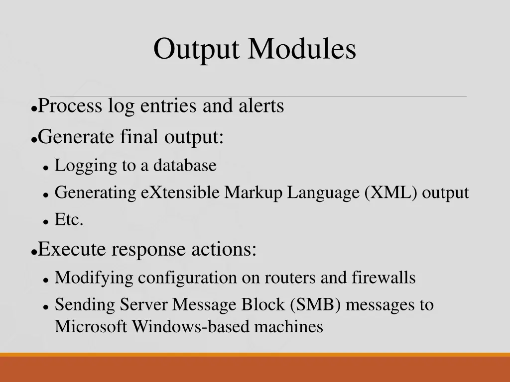 output modules