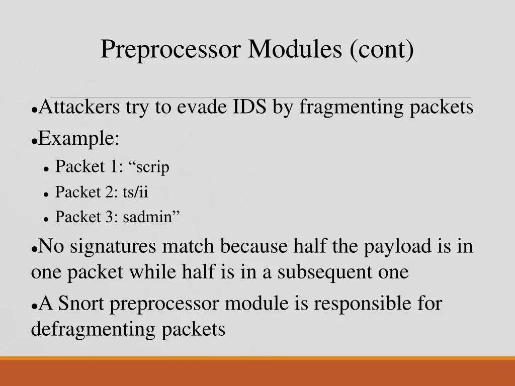 preprocessor modules cont