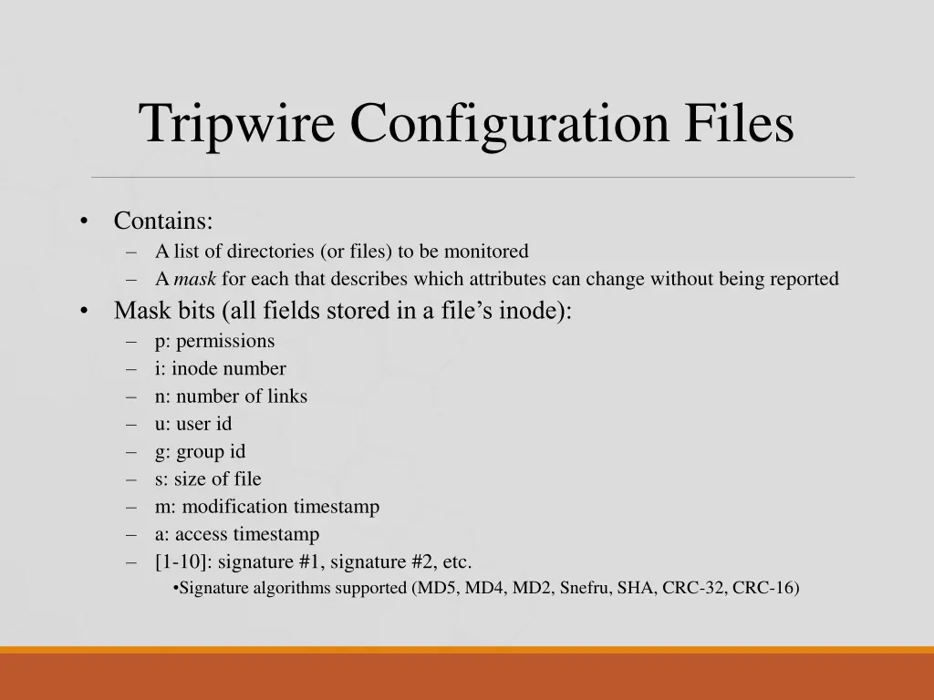 tripwire configuration files