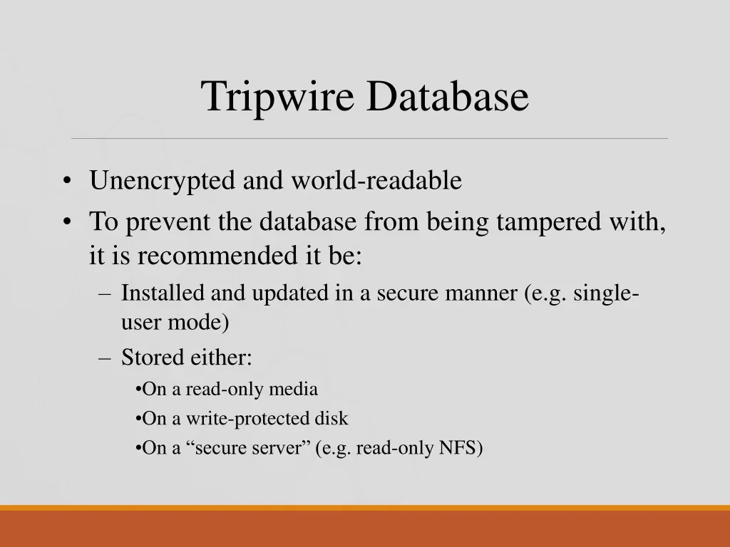 tripwire database