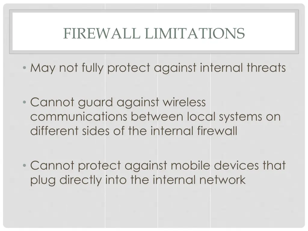 firewall limitations