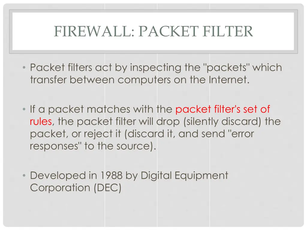 firewall packet filter