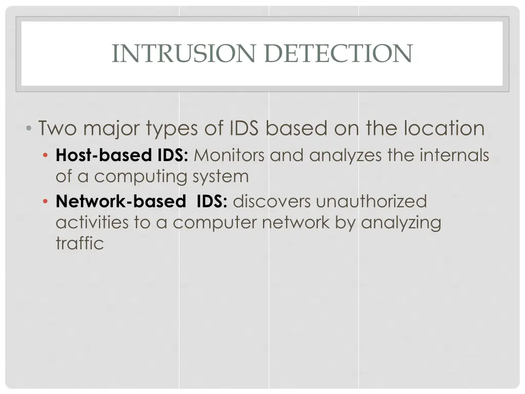 intrusion detection 1