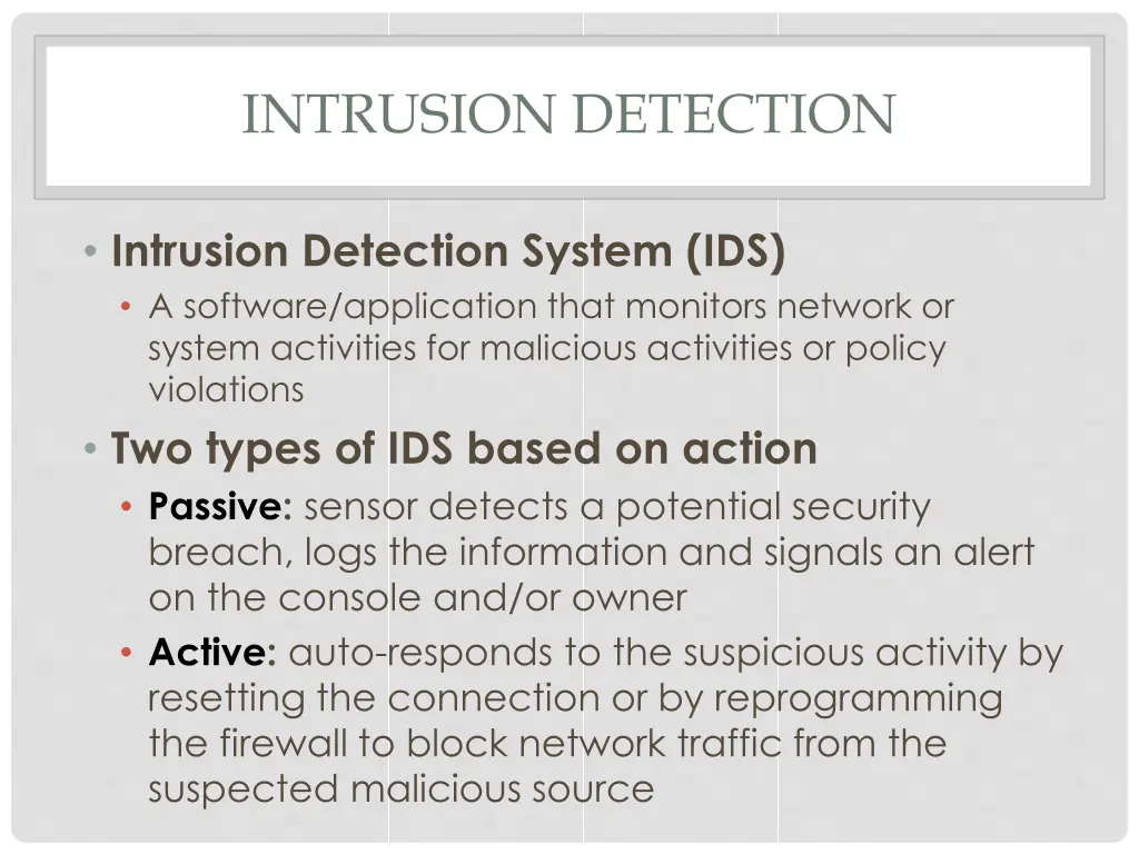 intrusion detection