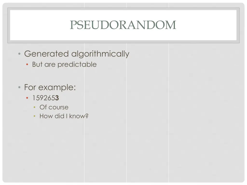 pseudorandom 1