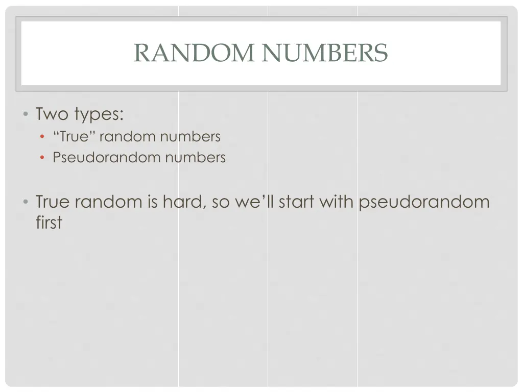 random numbers