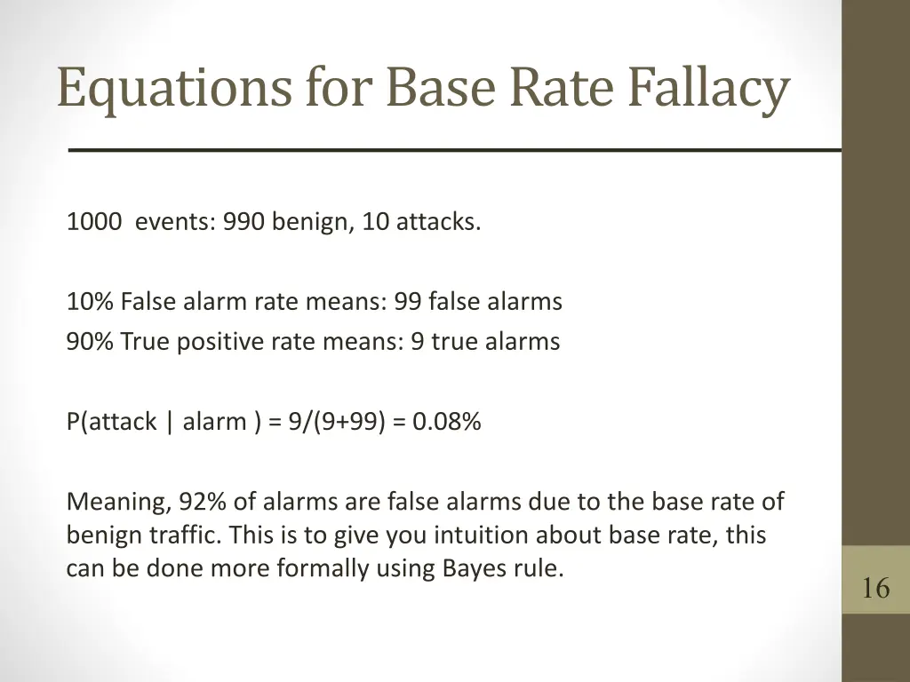 equations for base rate fallacy