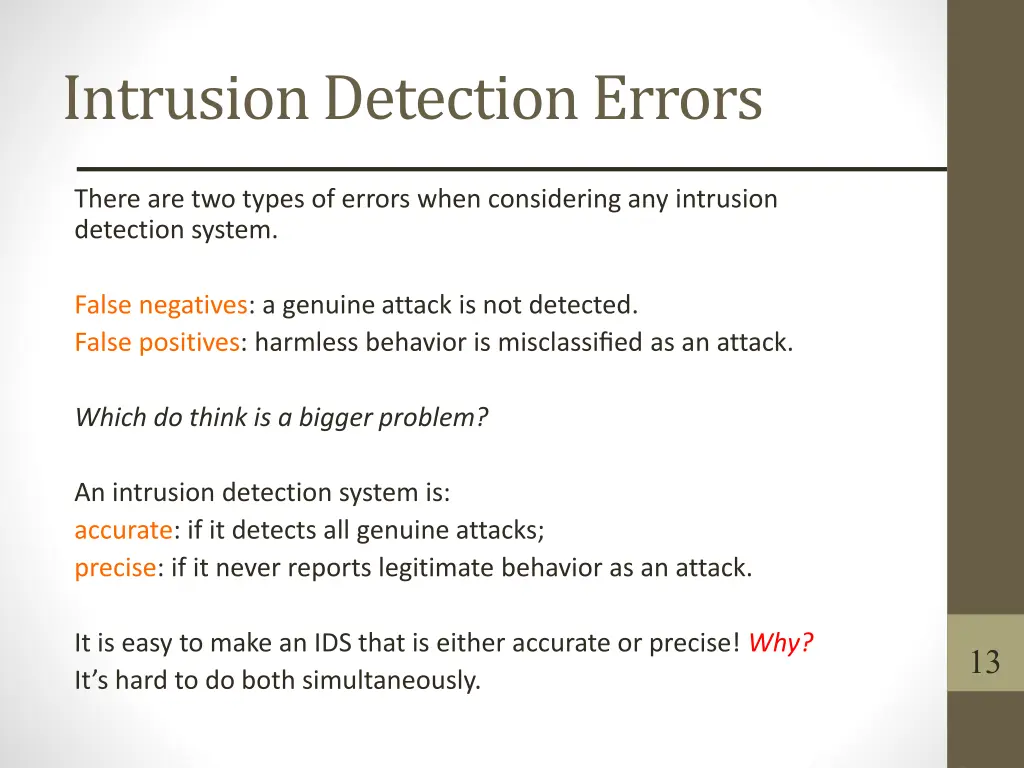 intrusion detection errors