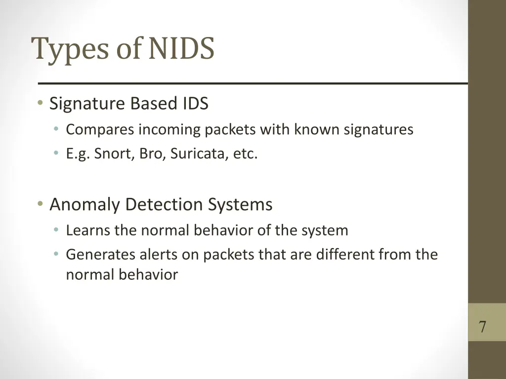 types of nids