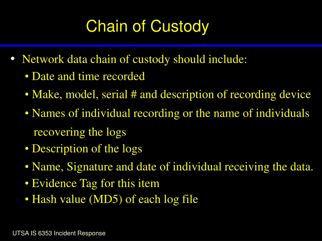 chain of custody