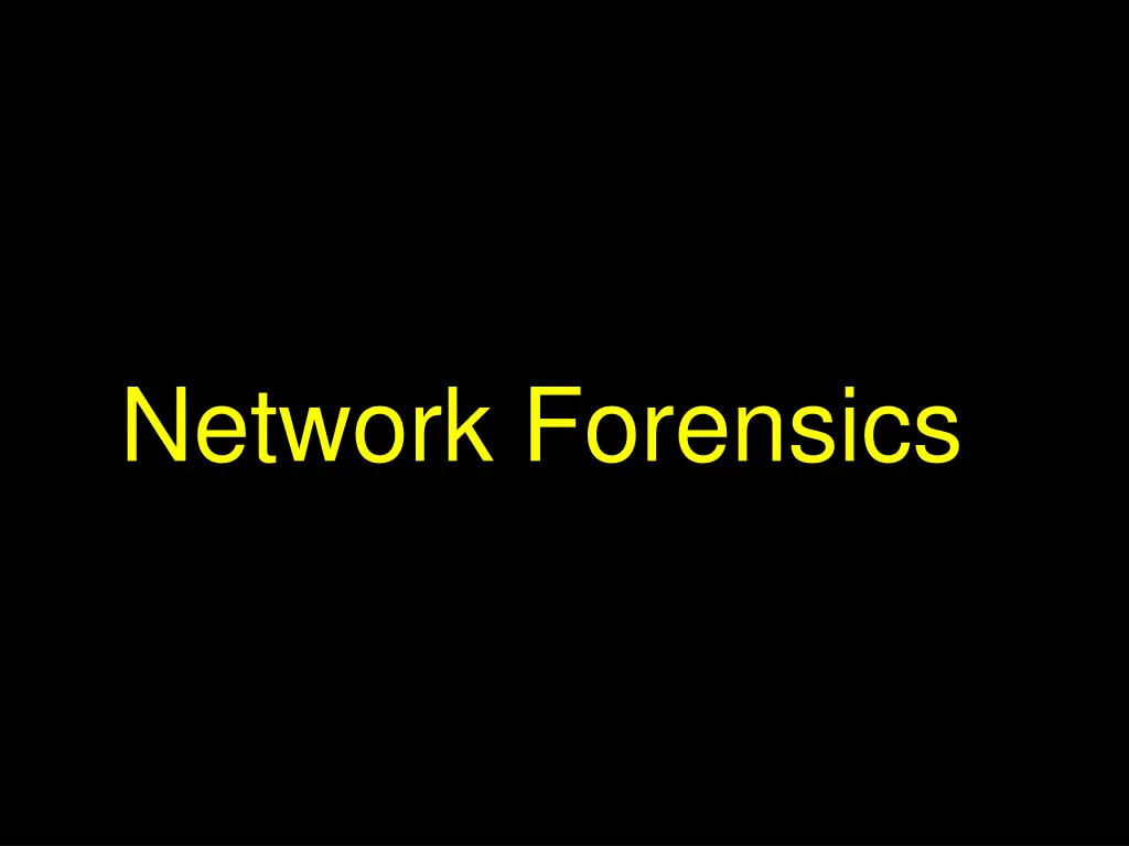 network forensics