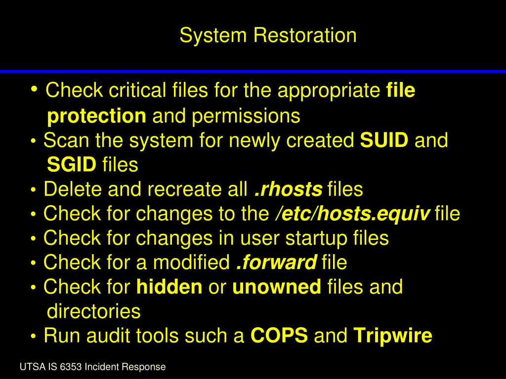 system restoration 2