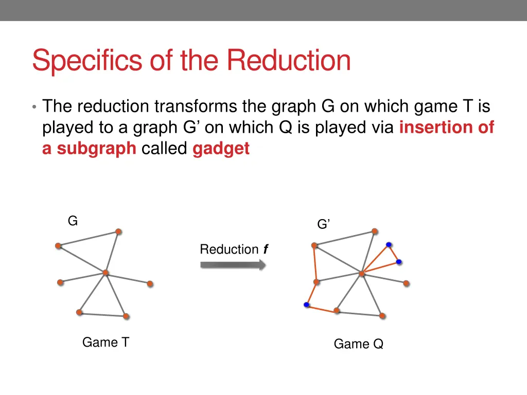 specifics of the reduction