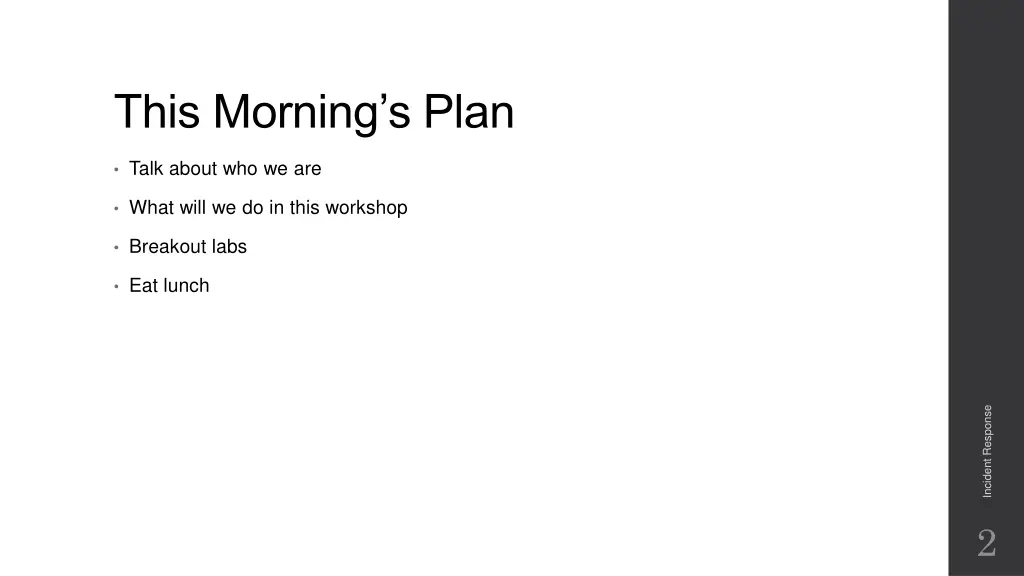 this morning s plan