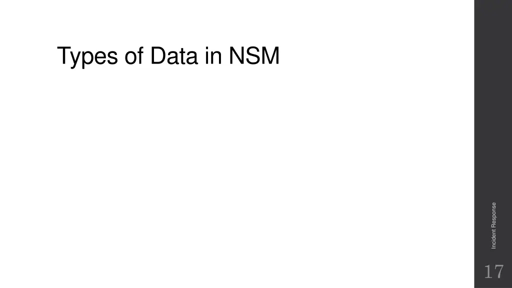 types of data in nsm