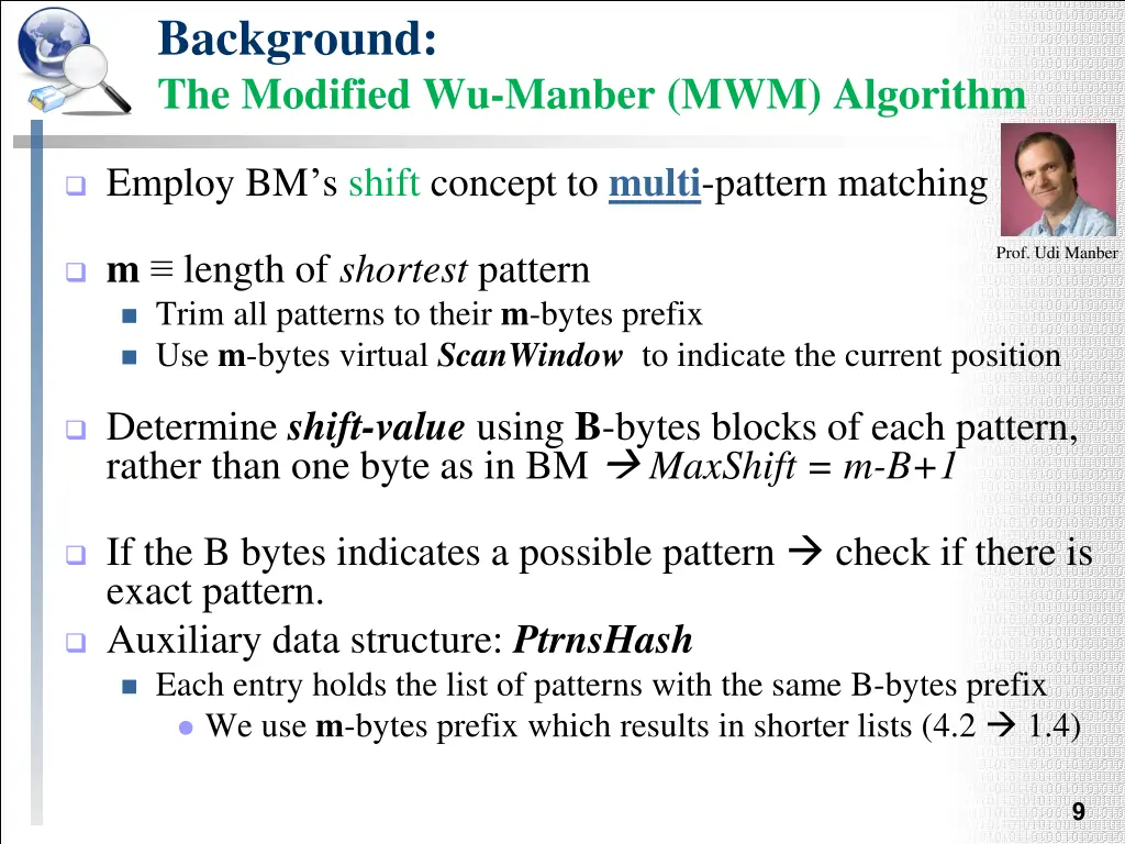 background the modified wu manber mwm algorithm