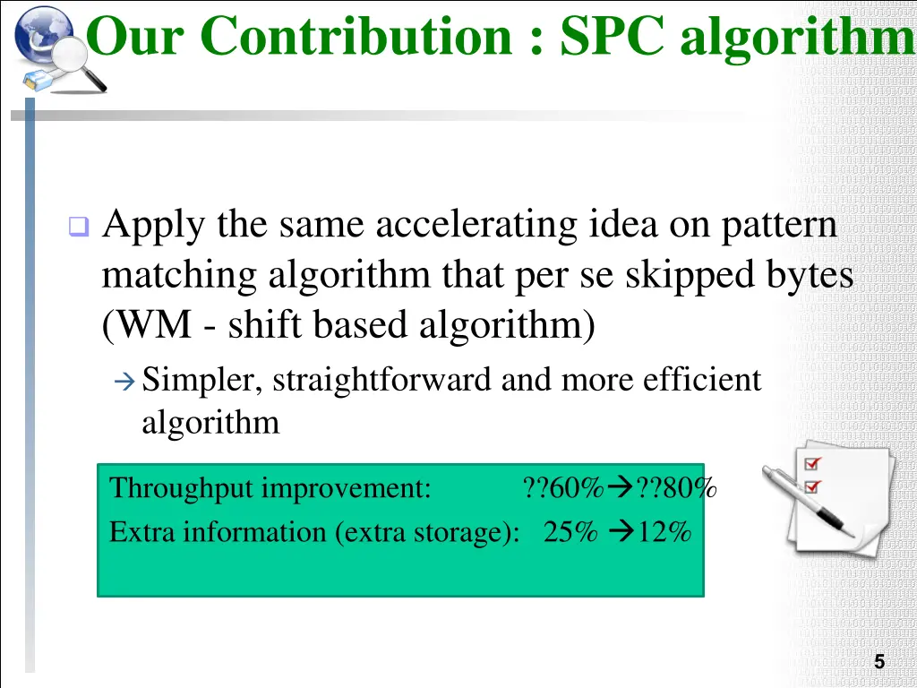 our contribution spc algorithm