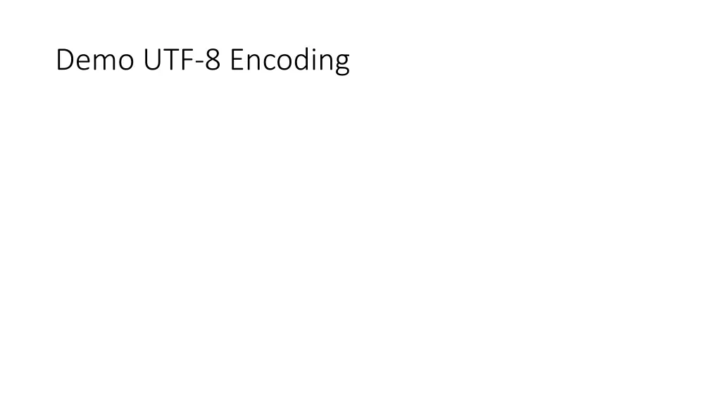 demo utf 8 encoding