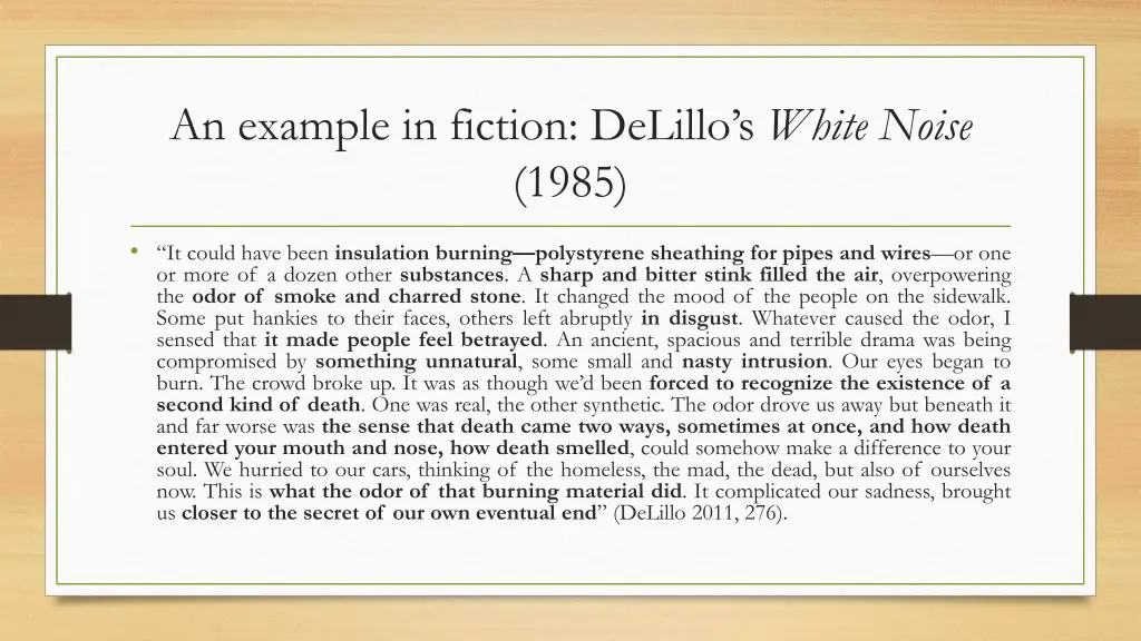 an example in fiction delillo s white noise 1985