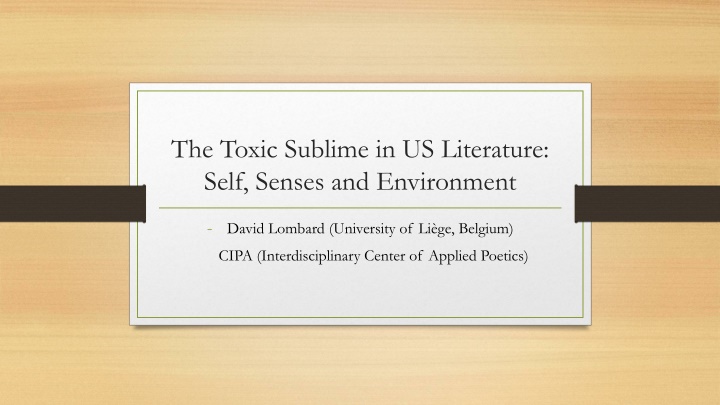 the toxic sublime in us literature self senses