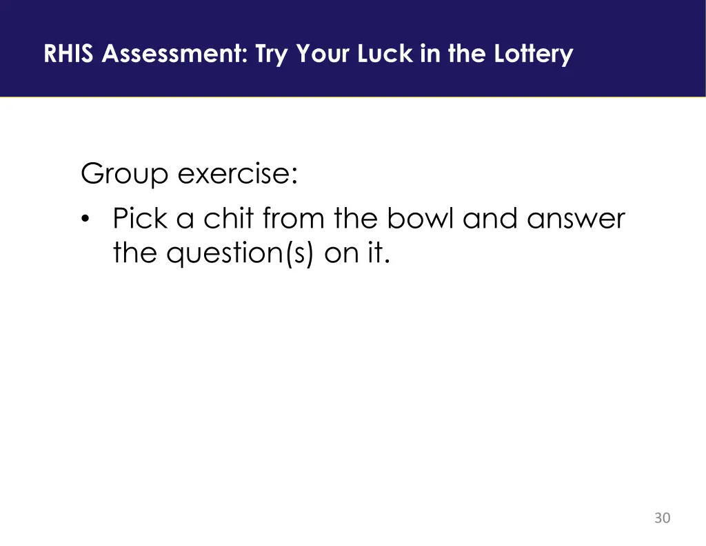 rhis assessment try your luck in the lottery