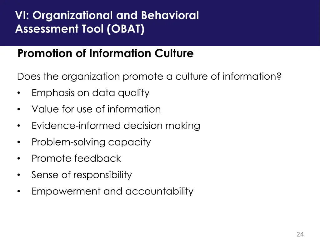 vi organizational and behavioral assessment tool 2