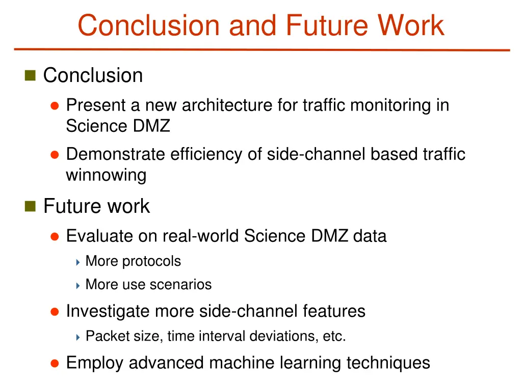 conclusion and future work