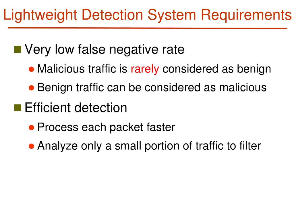 lightweight detection system requirements