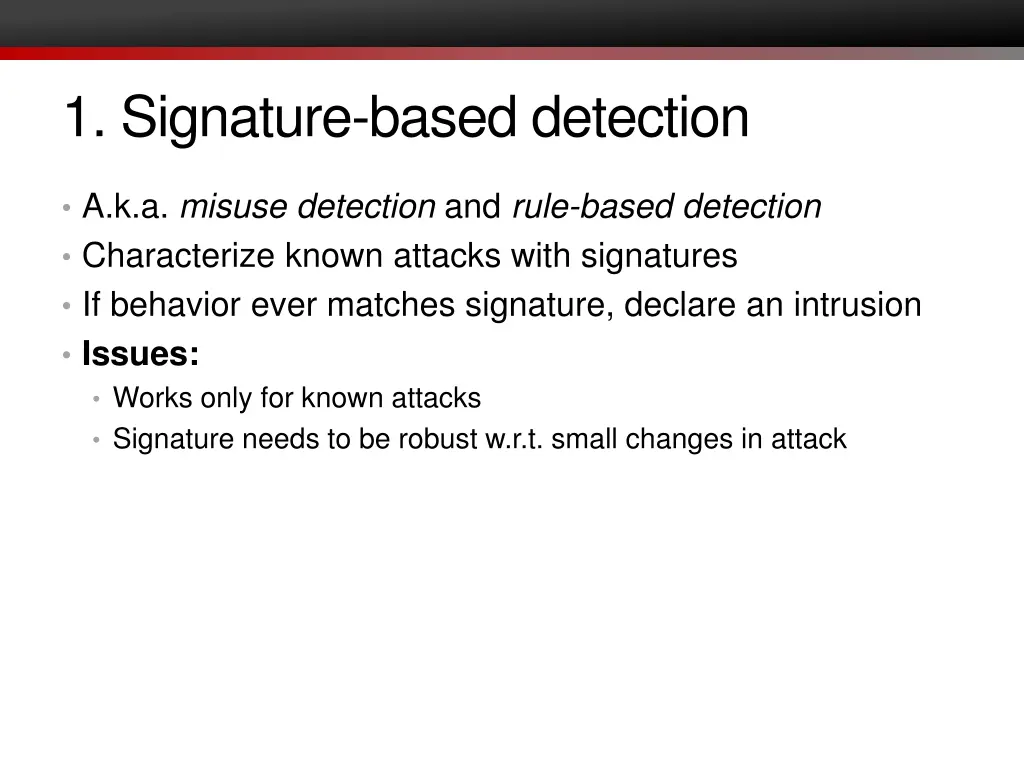 1 signature based detection