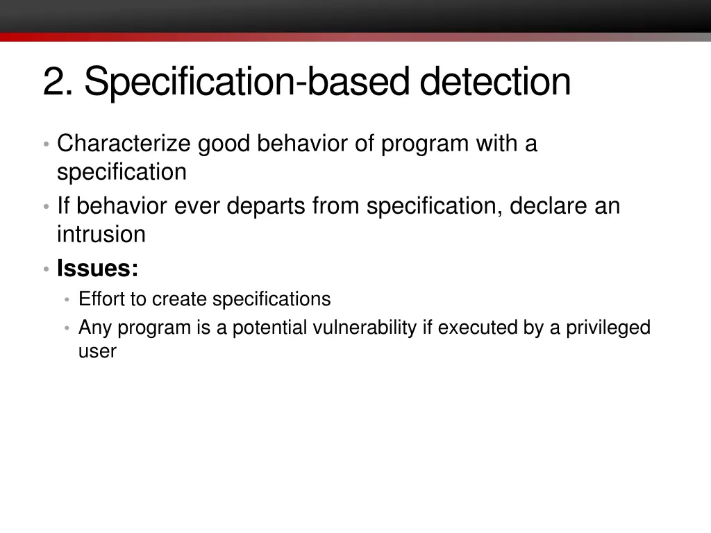 2 specification based detection