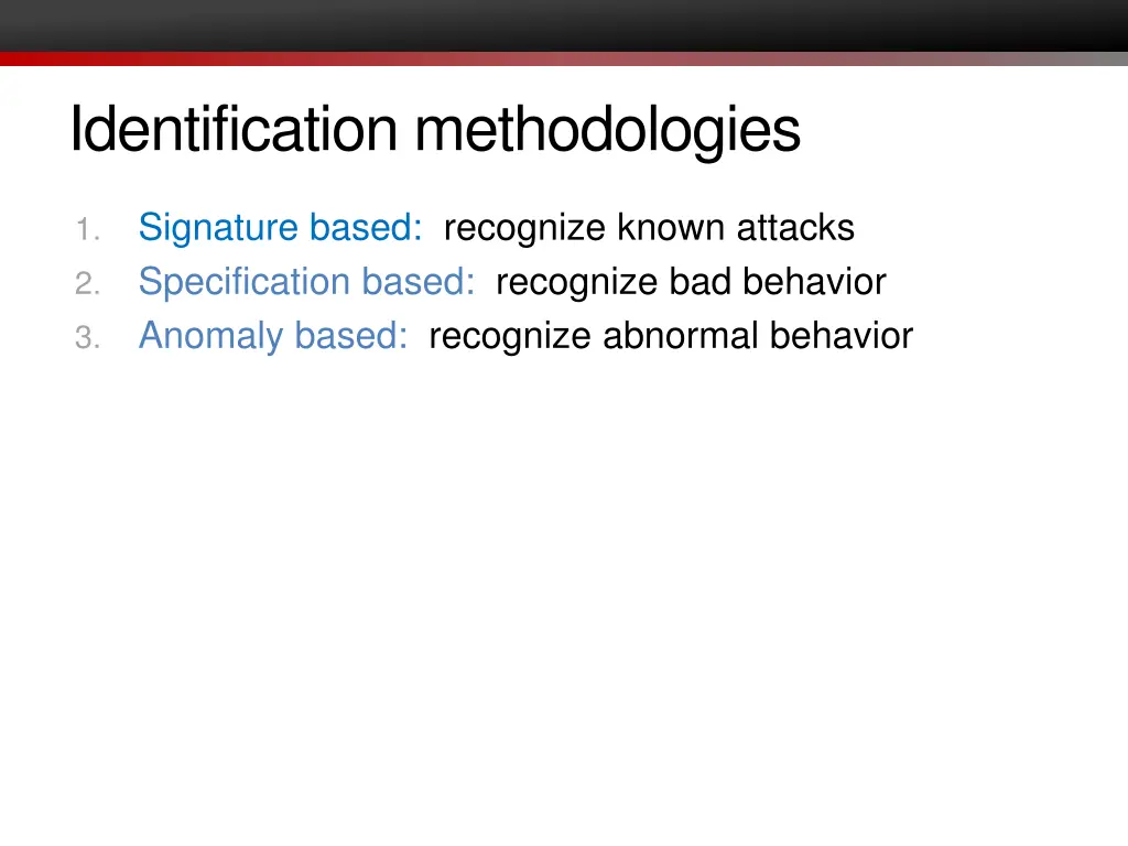 identification methodologies 1