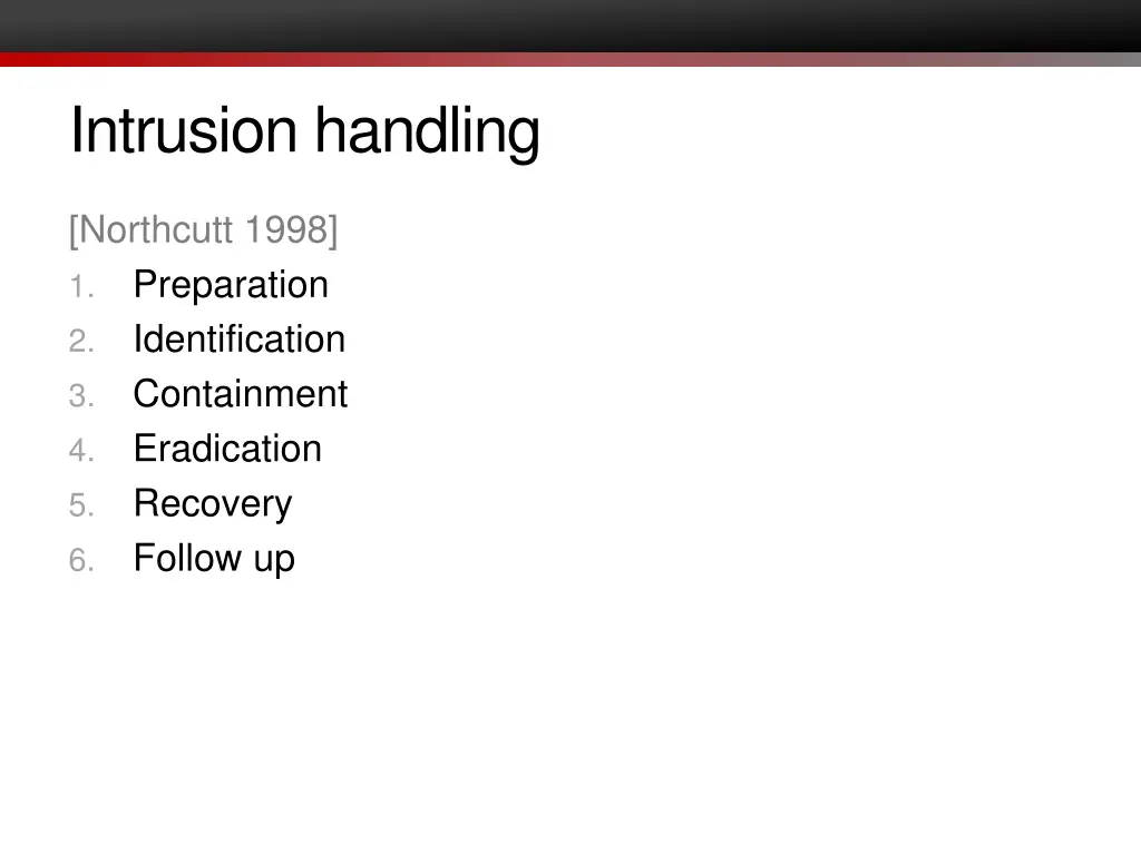 intrusion handling