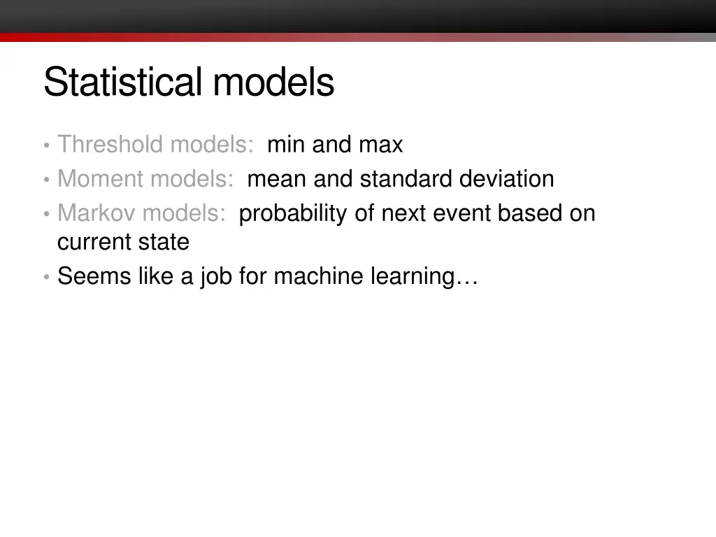 statistical models