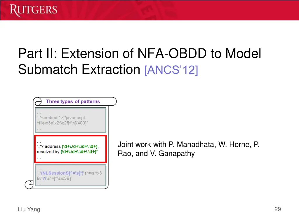 part ii extension of nfa obdd to model submatch