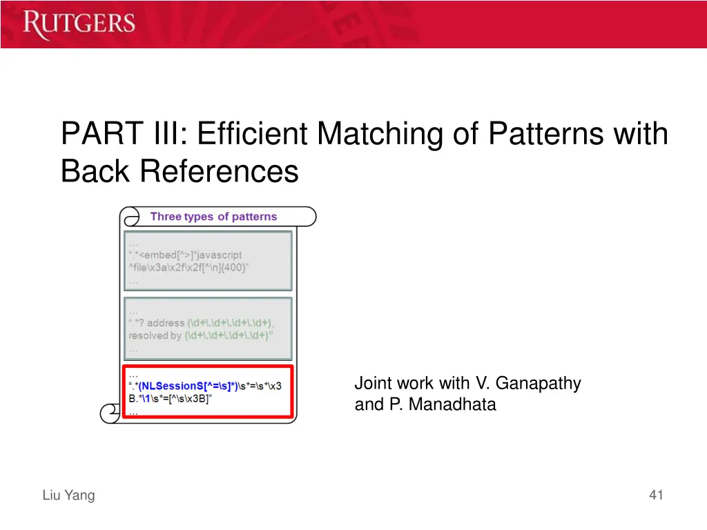 part iii efficient matching of patterns with back