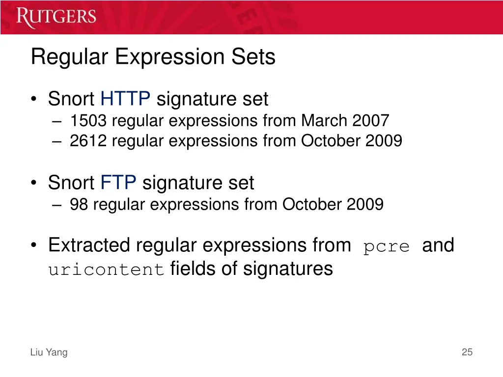 regular expression sets