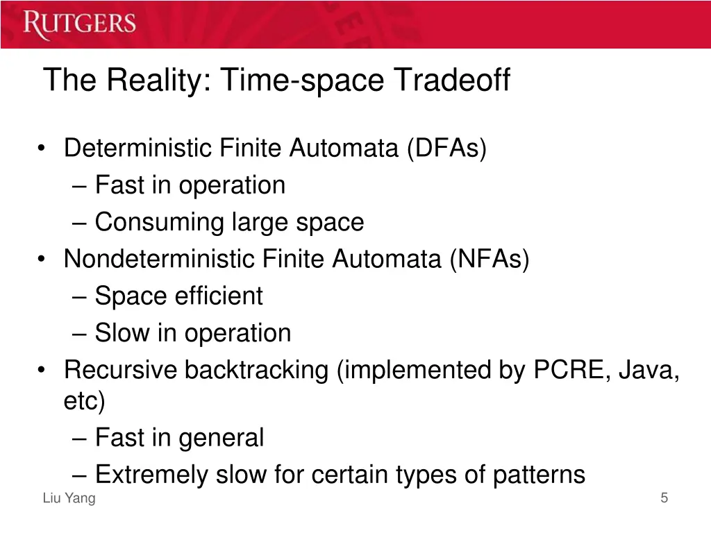 the reality time space tradeoff