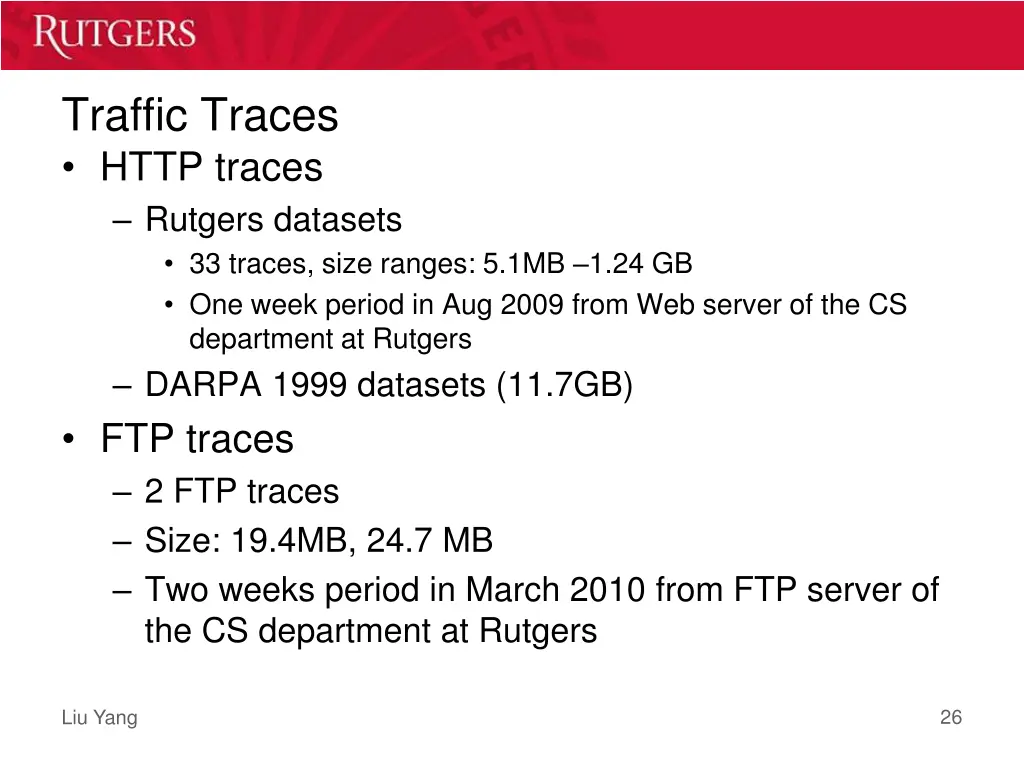 traffic traces http traces rutgers datasets