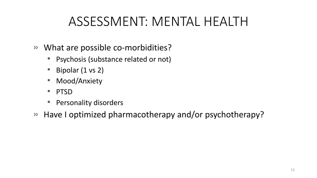 assessment mental health