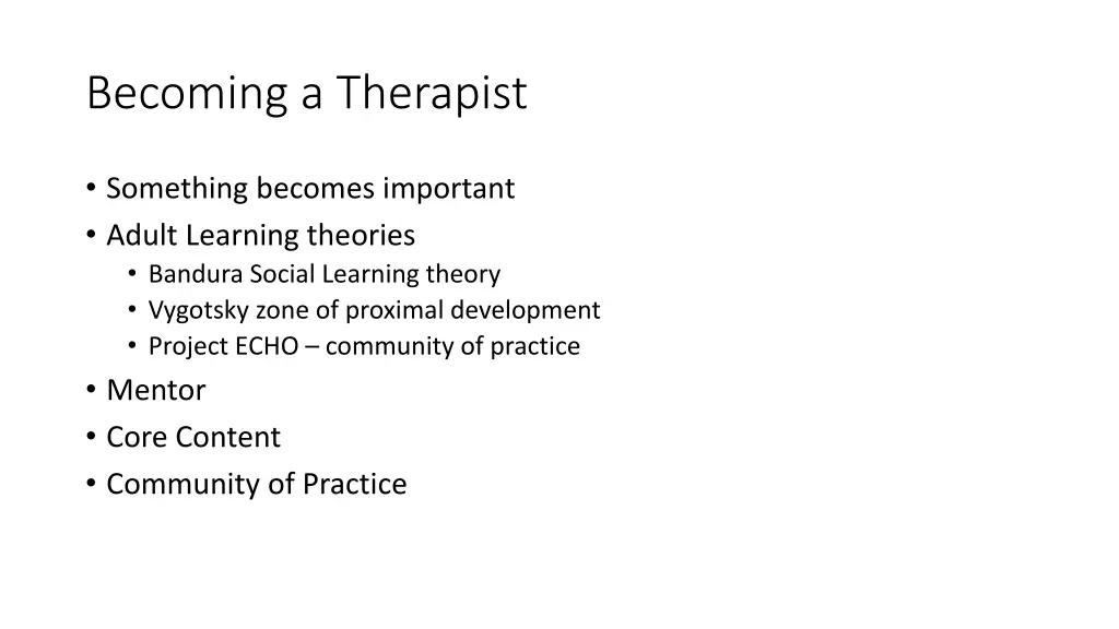 becoming a therapist 1