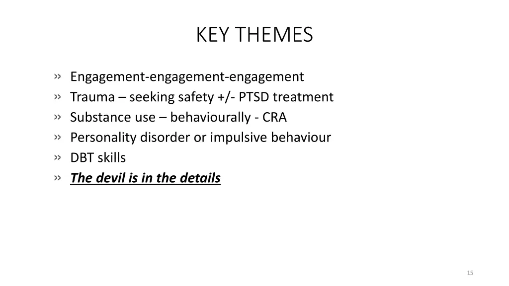 key themes